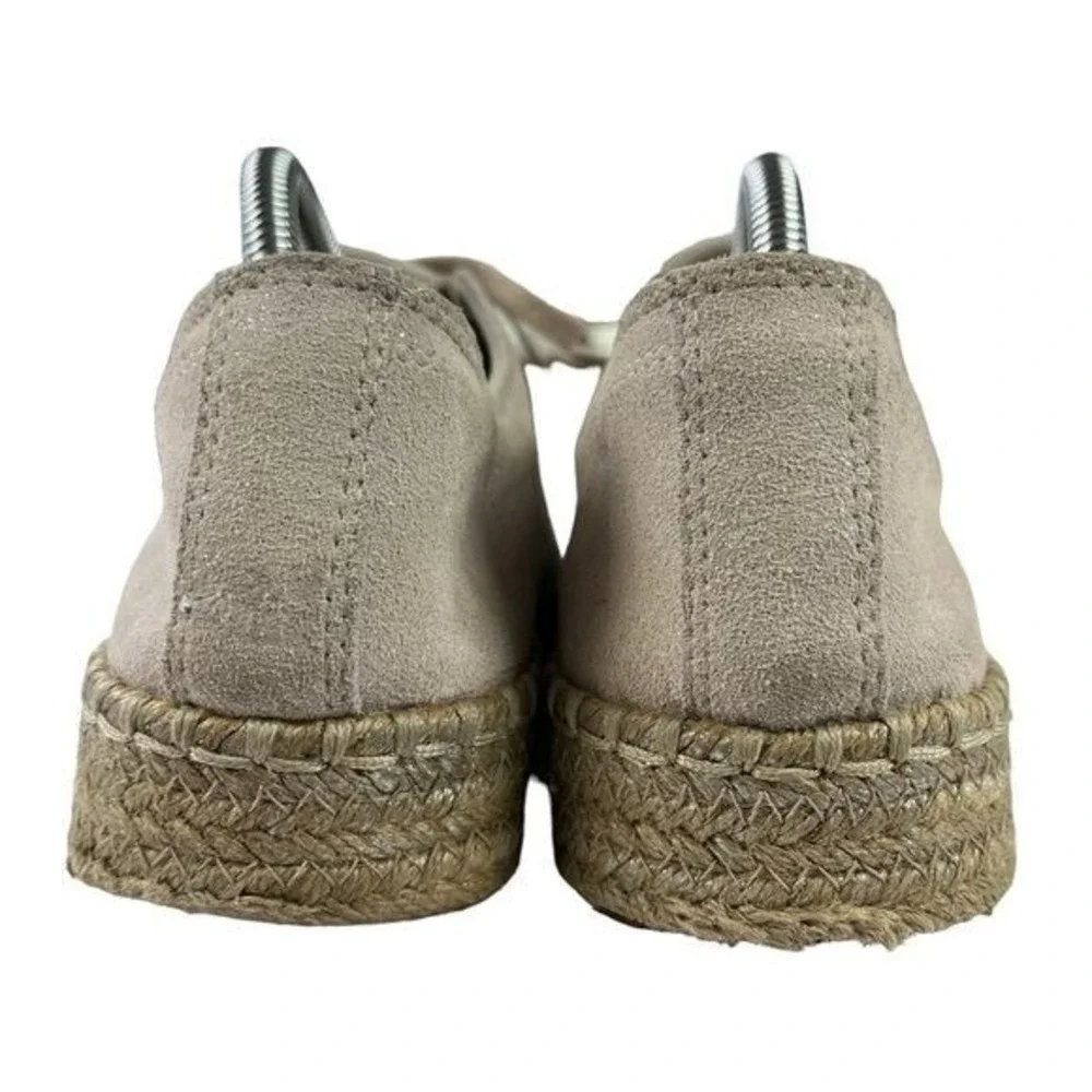 Tretorn Eve2 Sparkle Beige Leather Espadrille Sneakers Platform Boho Retro Sz 10